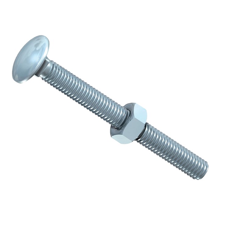 Carriage Bolt & Nut M10 x 50mm BZP (Bag 2)